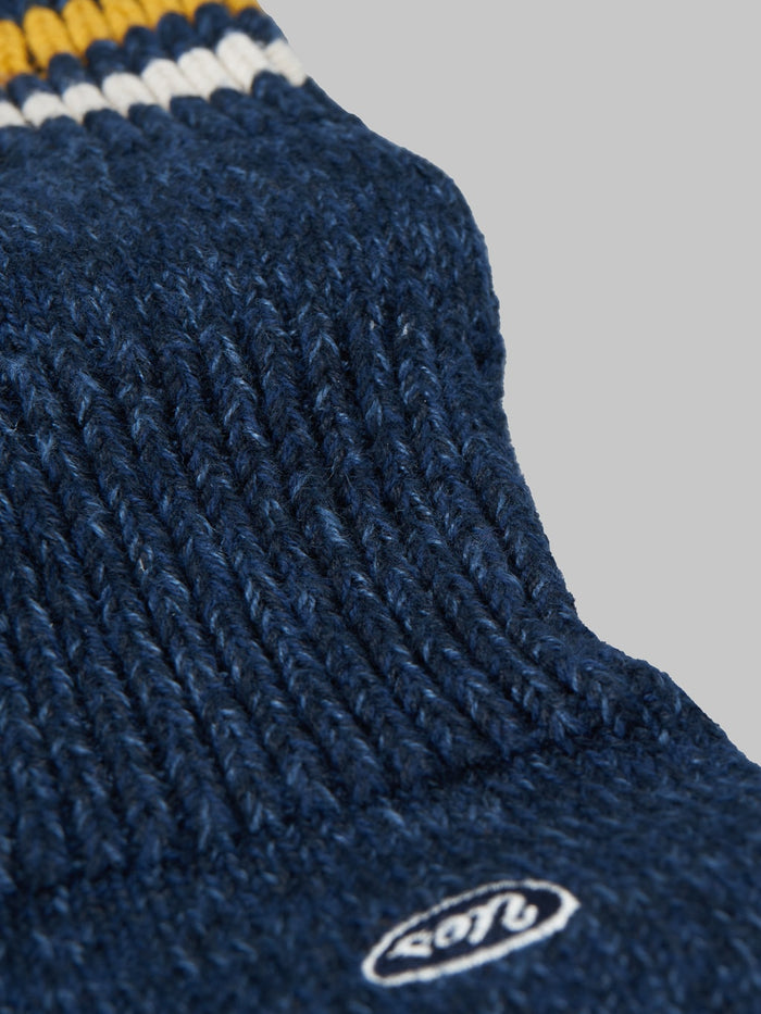 UES Sneakers Socks Navy and Yellow heel yarn