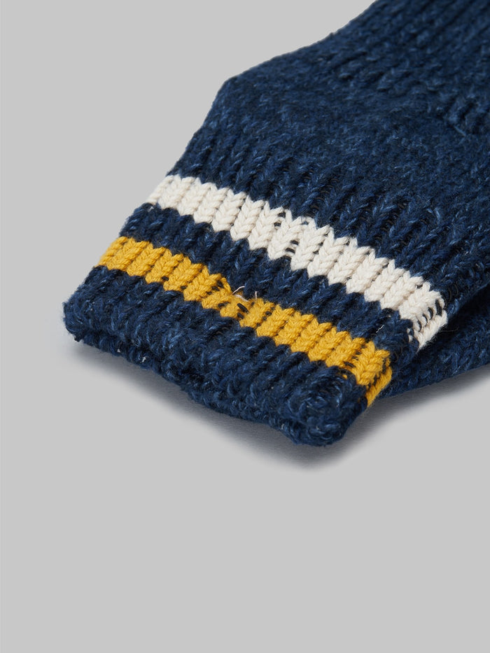 UES Sneakers Socks Navy and Yellow hem cotton