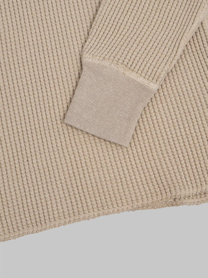UES Thermal Big Waffle Henley TShirt Beige  cuff