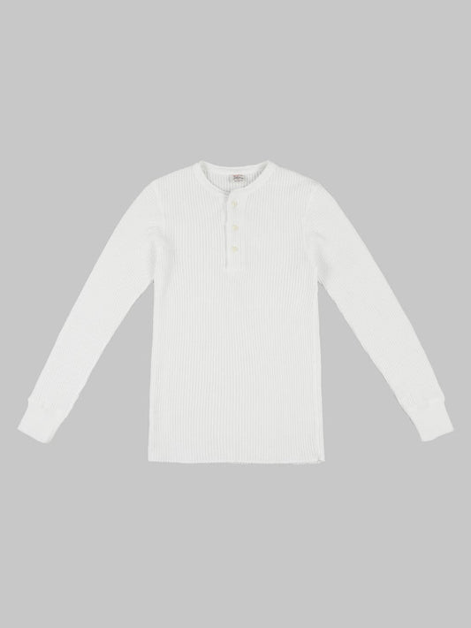 UES Thermal Big Waffle Henley TShirt Off White front