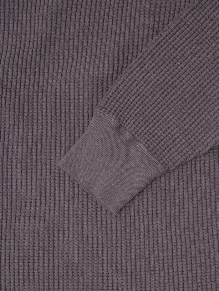 UES Thermal Big Waffle Henley T-Shirt Purple Navy - Redcast Heritage Co.