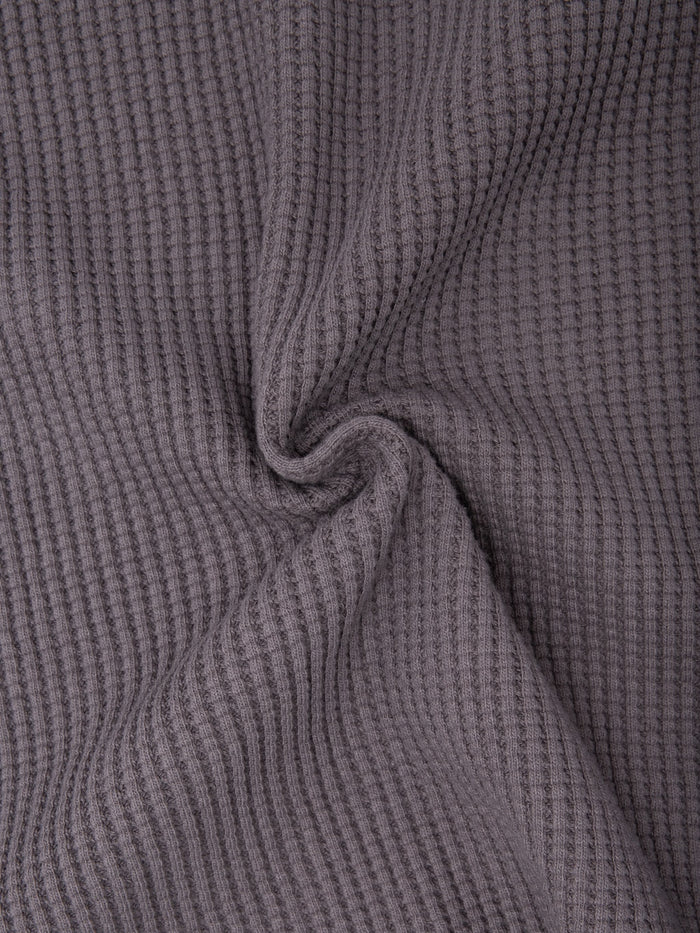 UES Thermal Big Waffle Henley T-Shirt Purple Navy - Redcast Heritage Co.