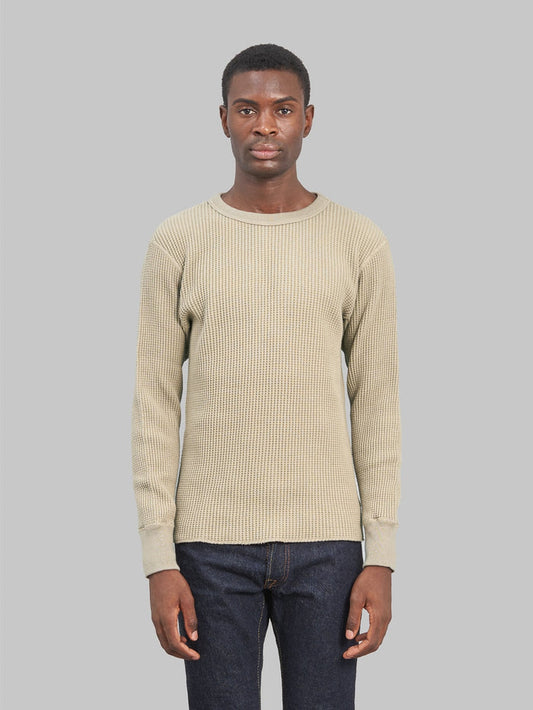 UES Thermal Big Waffle Tshirt Ecru front fit