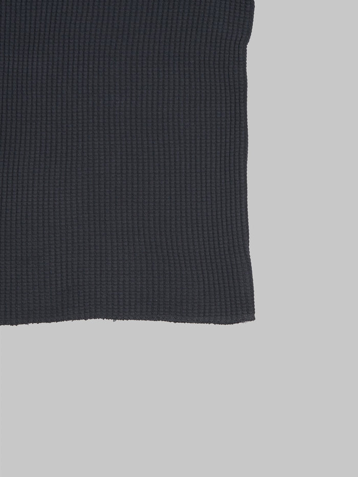 UES Thermal Big Waffle Tshirt black hem finishing