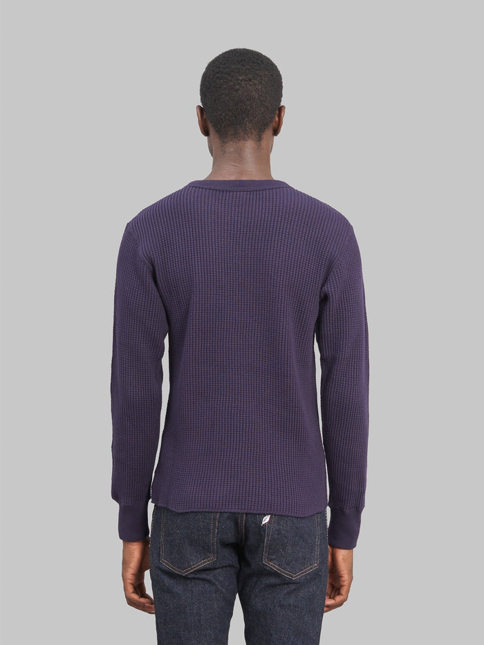 UES Thermal Big Waffle Tshirt Navy back fit