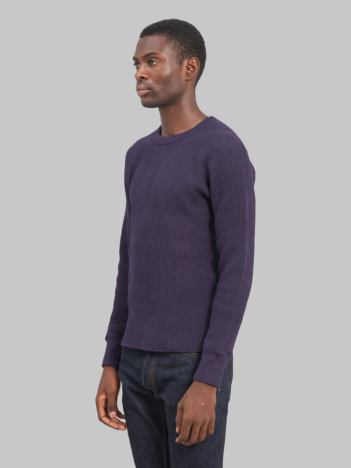 UES Thermal Big Waffle Tshirt Navy side fit