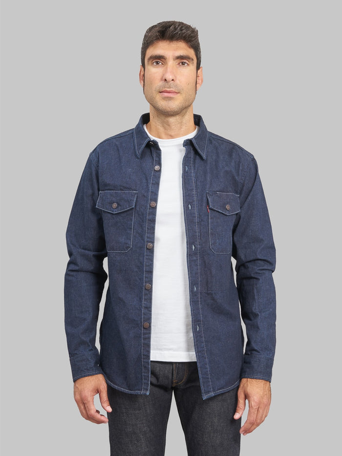 Ues Traveling Shirt Indigo selvedge denim open fit