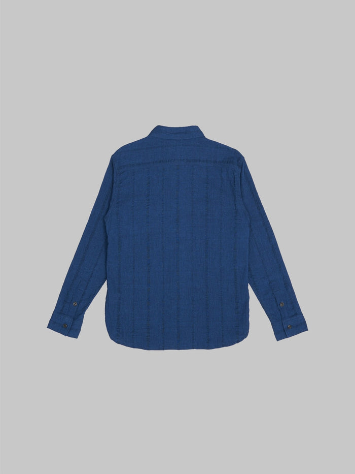 ues twisted yarn triple stitch indigo shirt  back