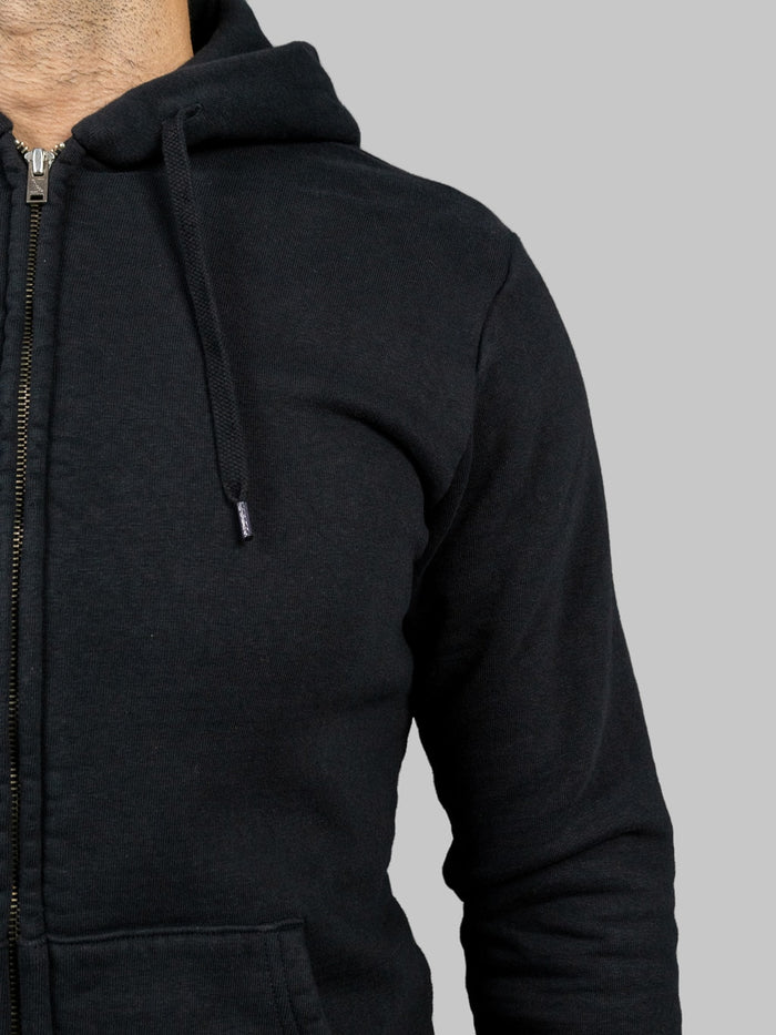 UES hoodie Zip Parka black sleeve