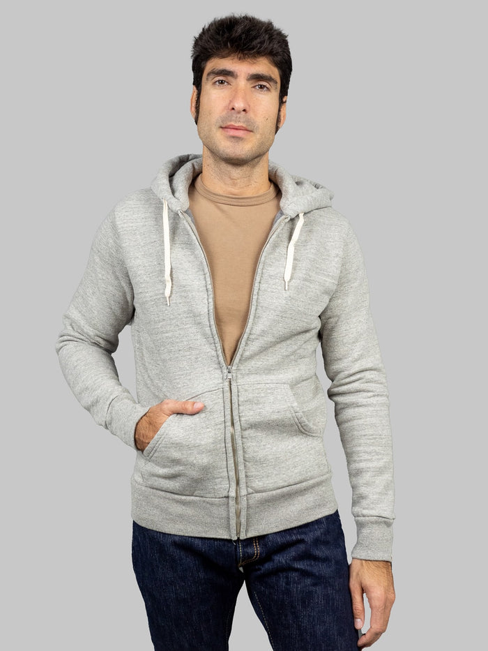 UES hoodie Zip Parka grey slim fit