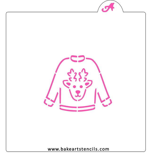 Ugly Christmas Sweater Reindeer PYO Stencil bakeartstencil