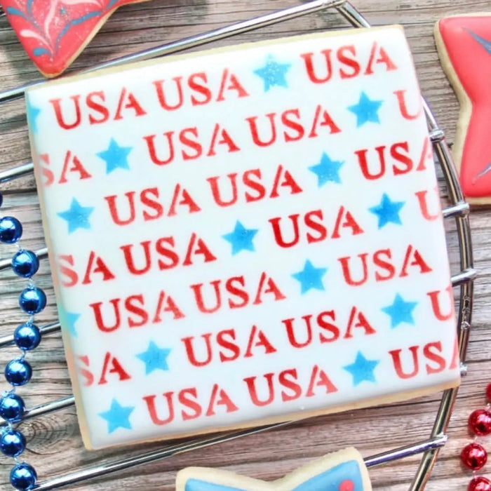 USA Stars Pattern Cookie Stencil bakeartstencil