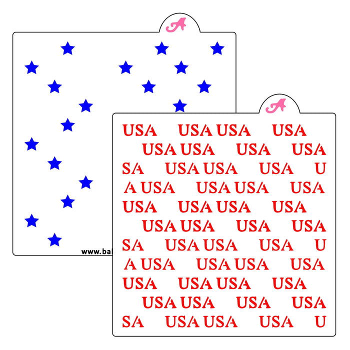 USA Stars Pattern Cookie Stencil bakeartstencil
