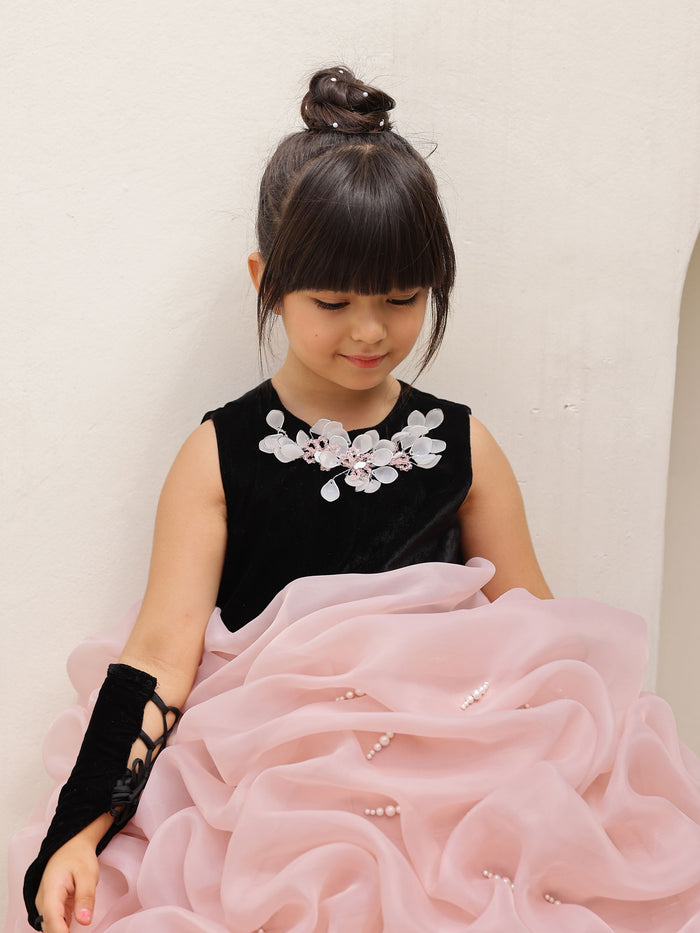 Velvet Mauve Tuck Party Dress