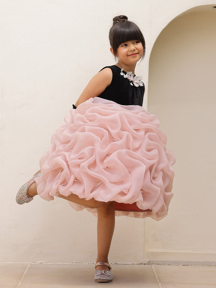 Velvet Mauve Tuck Party Dress