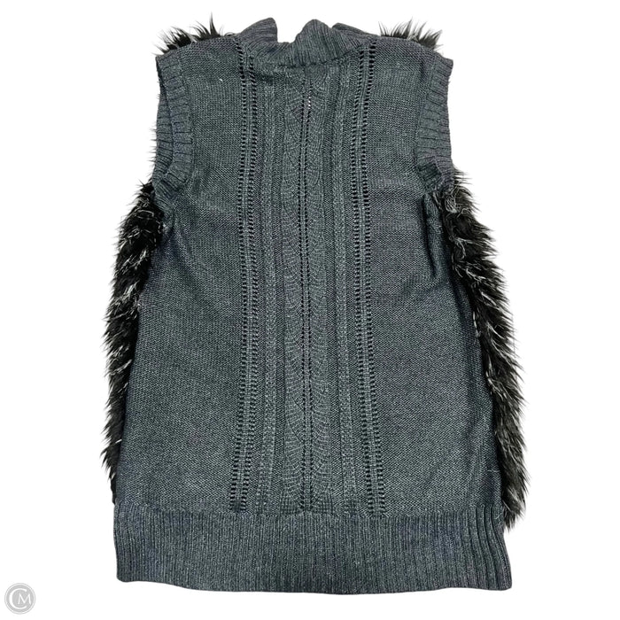 Vest Faux Fur & Sherpa By Romeo And Juliet In Black & Grey, Size: S