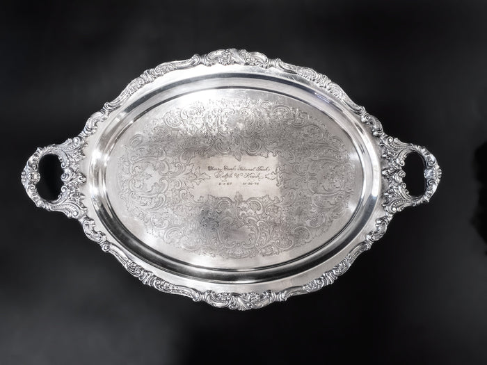 Vintage Silver Plate Serving Tray Baroque By Wallace 293F Trays