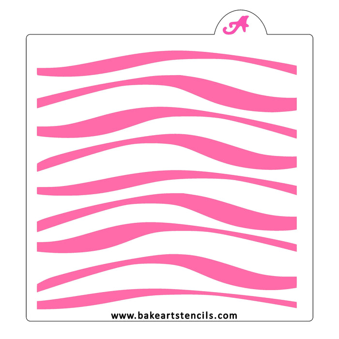 Wavy Ribbons Cookie Stencil bakeartstencil