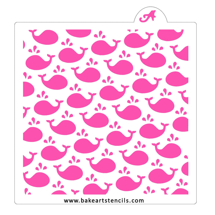 Whale Pattern Cookie Stencil bakeartstencil