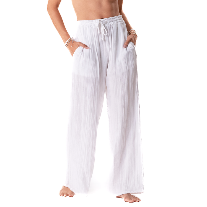 White Cabana Pants, front