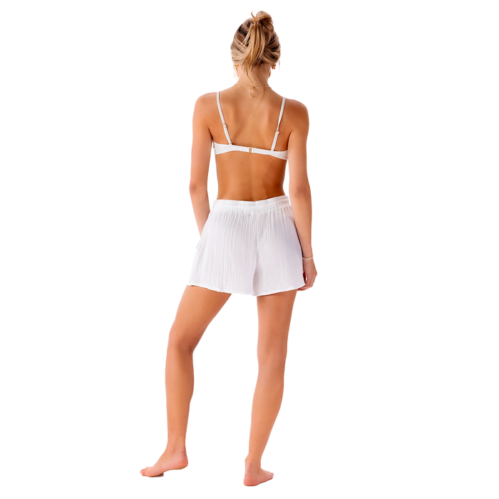 White Cotton Cabana Shorts, back