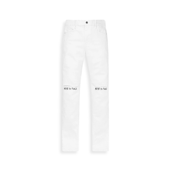 White Rest In peace Brynat skinny Jeans