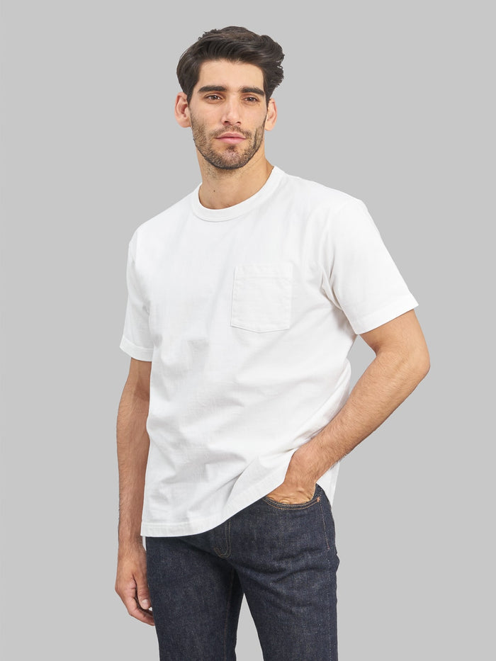 whitesville heavyweight pocket tshirt white styled