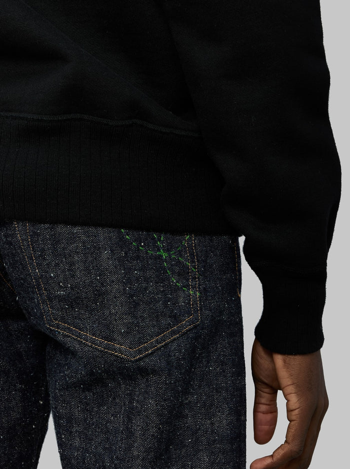 Whitesville cotton Loopwheel Sweatshirt Black sleeve