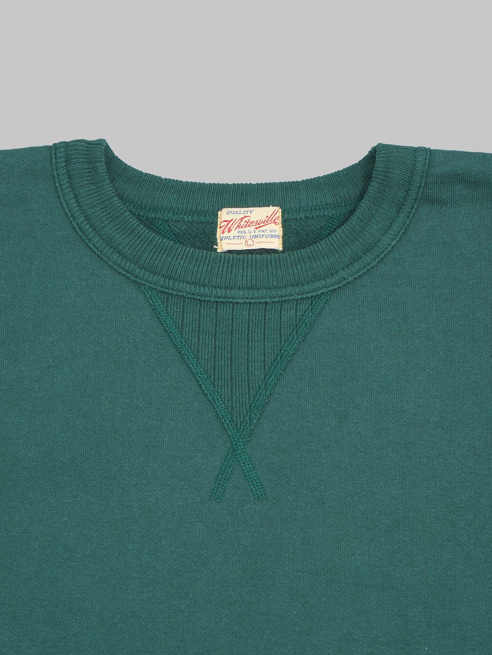 Whitesville Loopwheel Sweatshirt Green  crewneck closeup