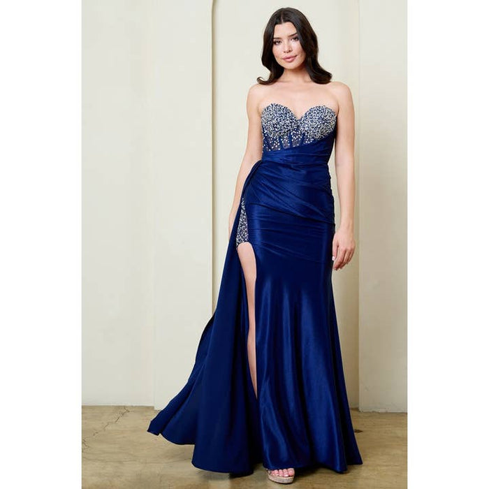 {Wholesale Strapless Bead Embellished Top Fitted Gown} - {} at {Linda Mariposa}