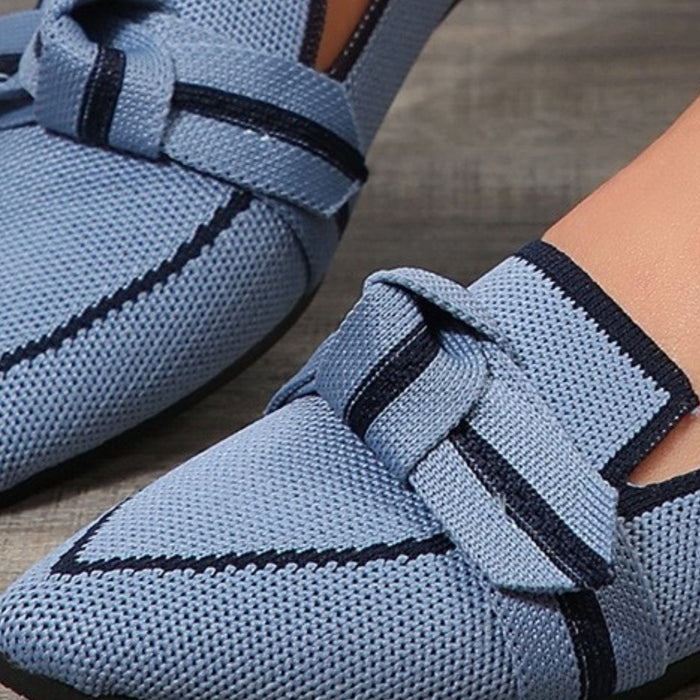 Women's Elegant Bow Contrast Trim Point Toe Loafers