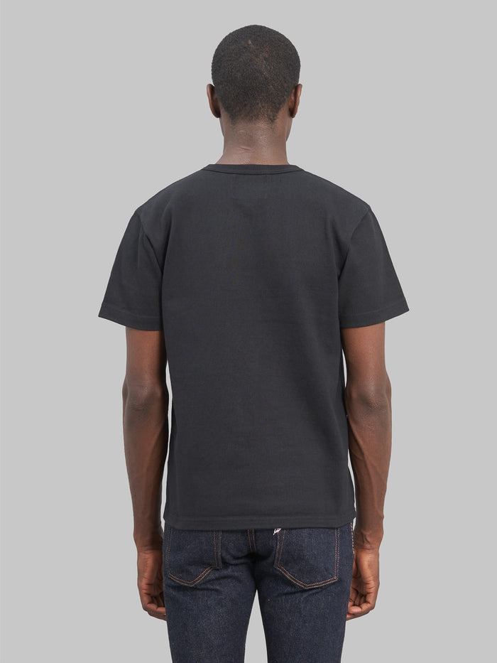 wonder looper crewneck Tshirt Double Heavyweight black  model back fit