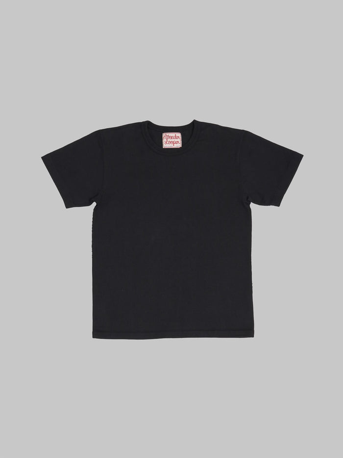 wonder looper crewneck Tshirt Double Heavyweight black  front