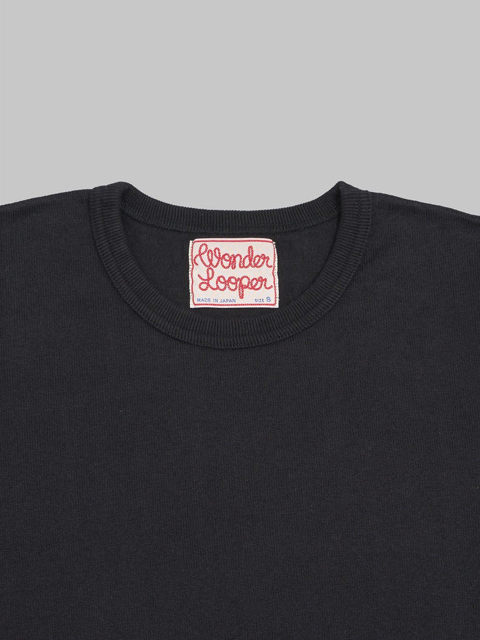 wonder looper crewneck Tshirt Double Heavyweight black collar