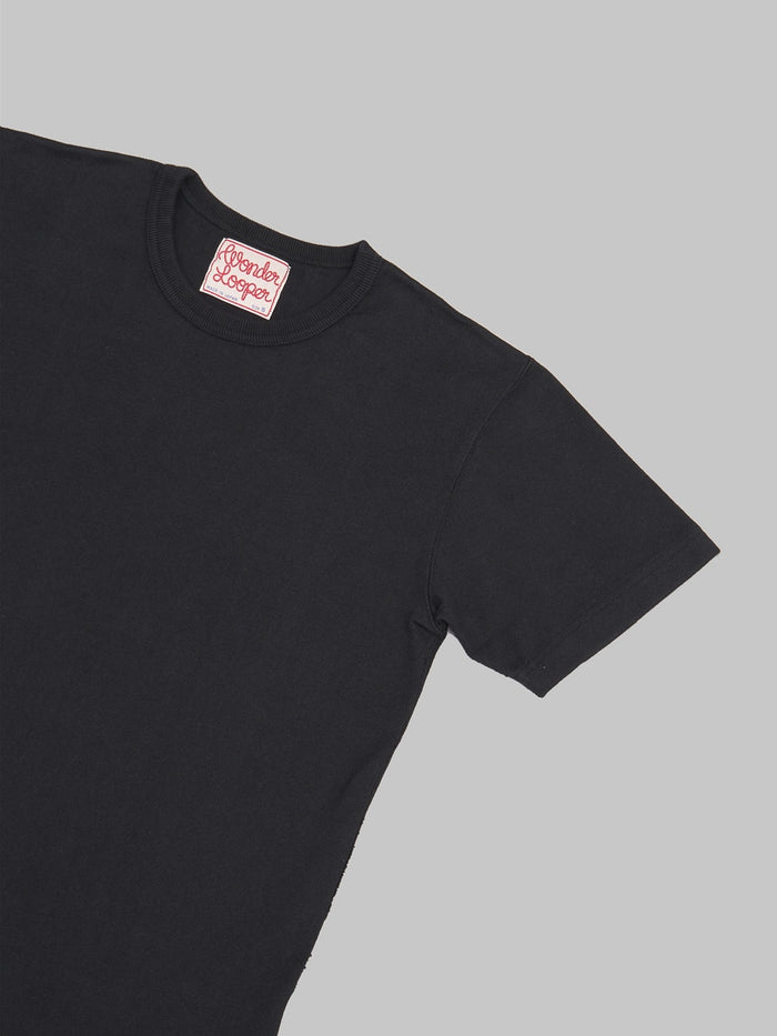 wonder looper crewneck Tshirt Double Heavyweight black sleeve