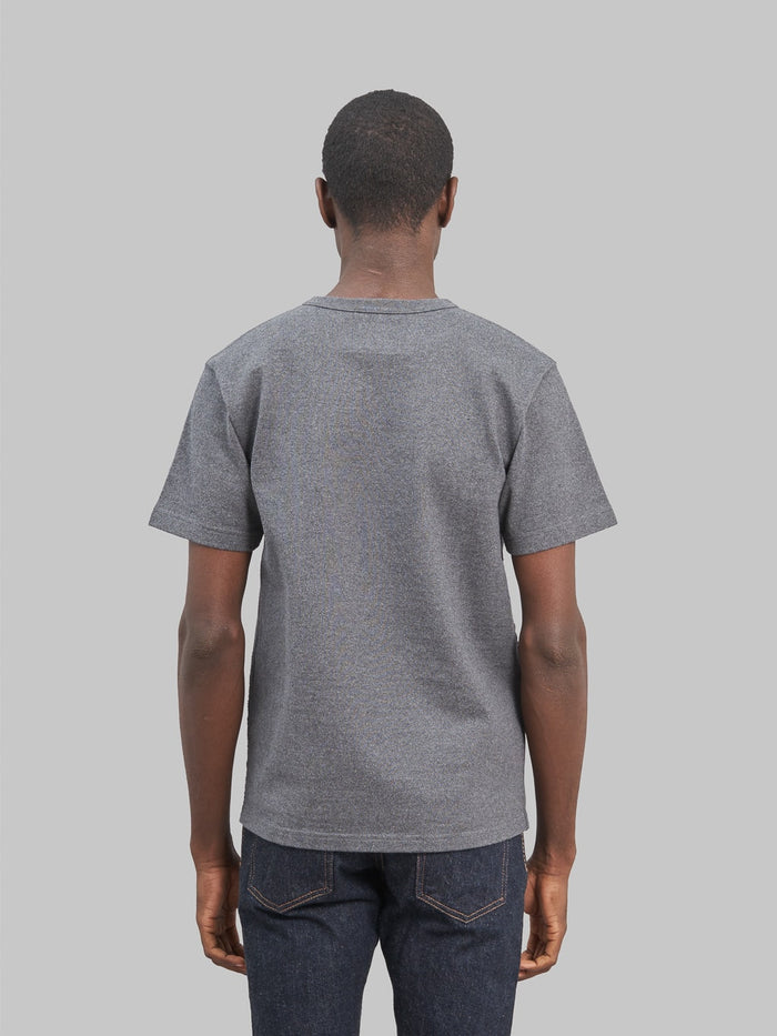 Wonder Looper Double Heavyweight Crewneck Tshirt charcoal model back fit