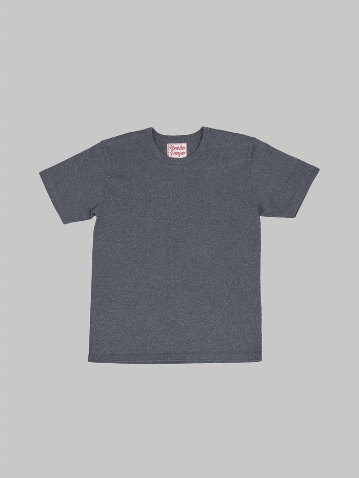 Wonder Looper Double Heavyweight Crewneck Tshirt charcoal front view