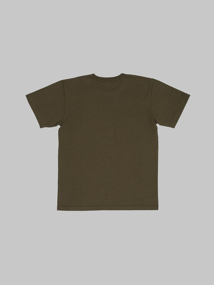 wonder looper crewneck Tshirt Double Heavyweight khaki green back