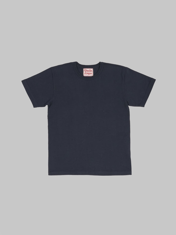 wonder looper crewneck Tshirt Double Heavyweight navy front