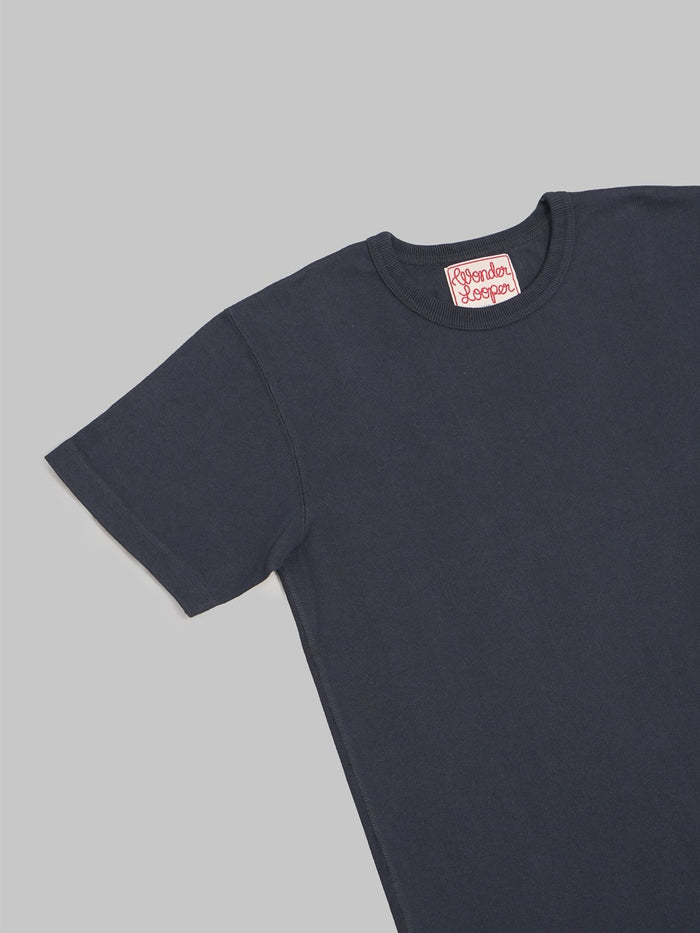 wonder looper crewneck Tshirt Double Heavyweight navy made in japan