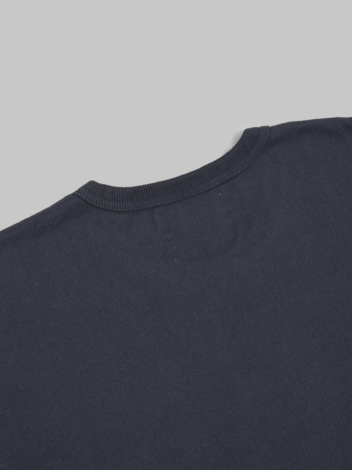 wonder looper crewneck Tshirt Double Heavyweight navy back collar