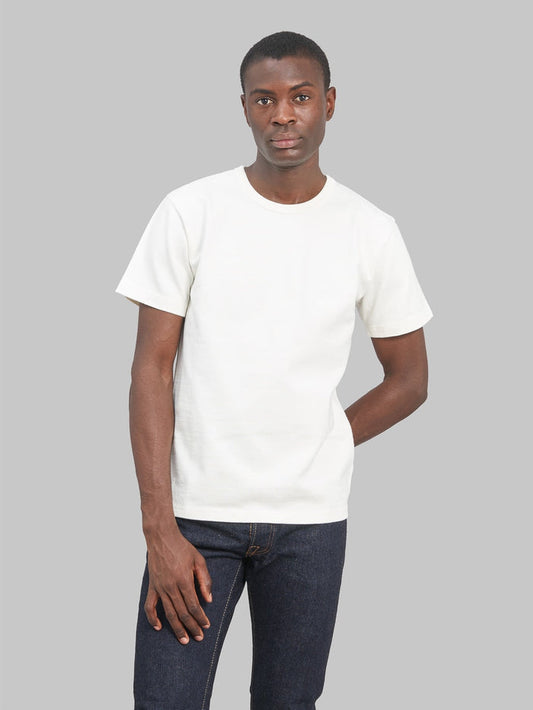 wonder looper crewneck Tshirt Double Heavyweight white modern athletic fit