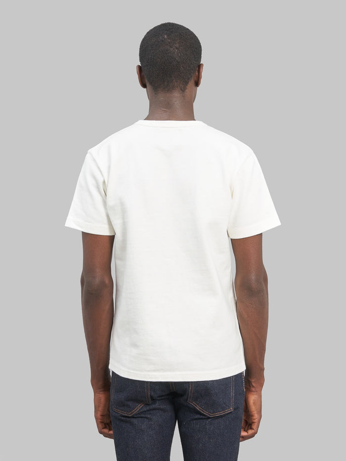 wonder looper crewneck Tshirt Double Heavyweight white  model back fit