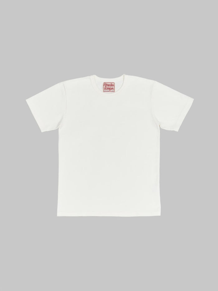 wonder looper crewneck Tshirt Double Heavyweight white  front