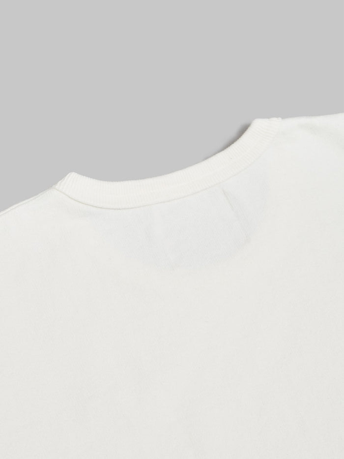 wonder looper crewneck Tshirt Double Heavyweight white  back collar