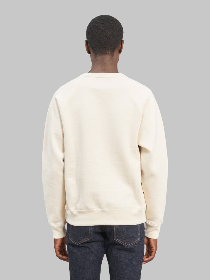 Wonder Looper Pullover Crewneck Double Heavyweight French Terry Ecru athletic back look