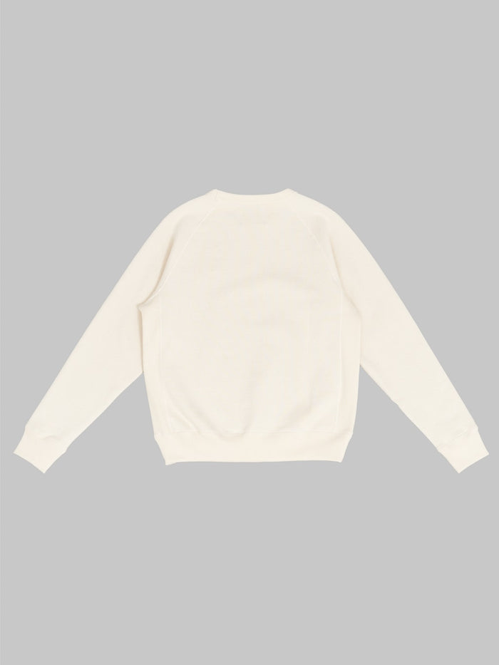 Wonder Looper Pullover Crewneck Double Heavyweight French Terry Ecru athletic back view