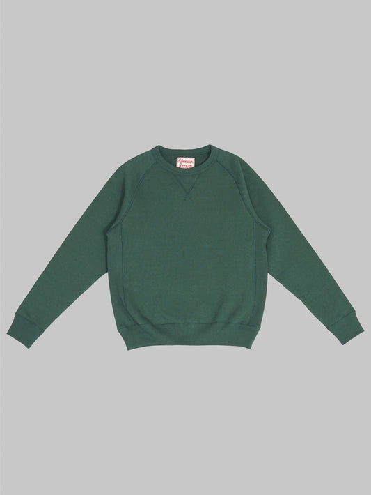 Wonder Looper Pullover Crewneck Double Heavyweight French Terry green front fit