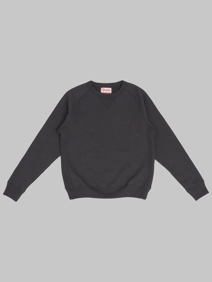 Wonder Looper Pullover Crewneck Double Heavyweight French Terry Black Front