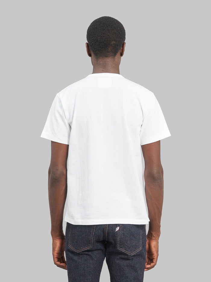 Wonder Looper Ultimate Pima Tsuriami Crewneck TShirt white model back fit